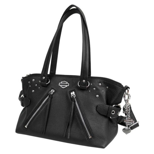 Studded Rider Women's Leather Satchel Purse