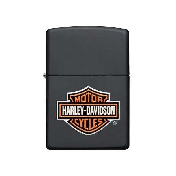 H-D RAISIED B&S MAT BLK ZIPPO