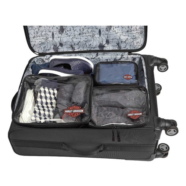 Harley-Davidson Trailblazer Multi-Pocket Wheeled Travel Luggage - Rust Vintage