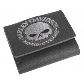 Harley-DavidsonÇ Men's Embroidered Willie G Skull Tri-Fold Wallet