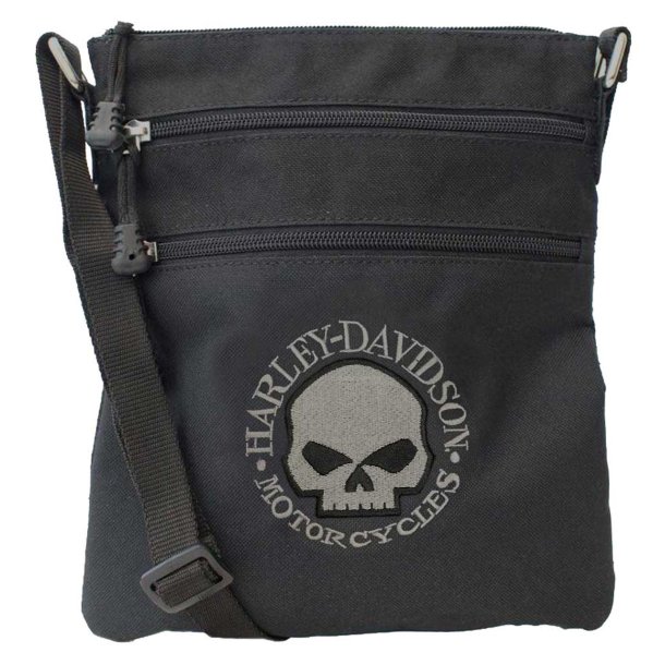 Embroidered Willie G Skull Clip Bag with Strap